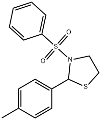 Thiazolidine, 2-(4-methylphenyl)-3-(phenylsulfonyl)- (9CI) Structure