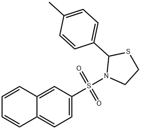 Thiazolidine, 2-(4-methylphenyl)-3-(2-naphthalenylsulfonyl)- (9CI) Structure
