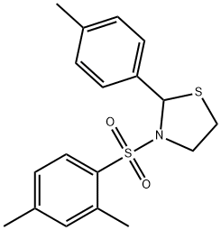 Thiazolidine, 3-[(2,4-dimethylphenyl)sulfonyl]-2-(4-methylphenyl)- (9CI) Structure