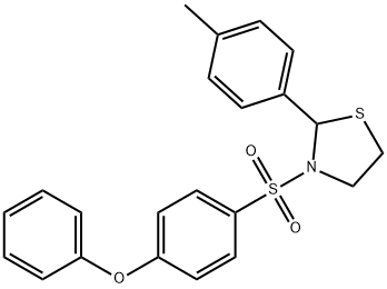 Thiazolidine, 2-(4-methylphenyl)-3-[(4-phenoxyphenyl)sulfonyl]- (9CI) 구조식 이미지