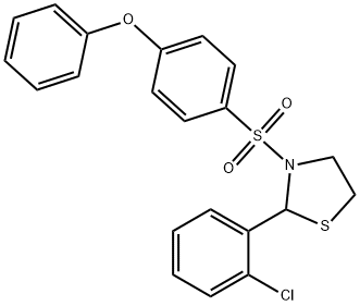 Thiazolidine, 2-(2-chlorophenyl)-3-[(4-phenoxyphenyl)sulfonyl]- (9CI) Structure