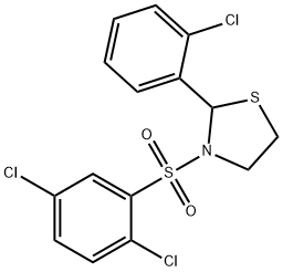 Thiazolidine, 2-(2-chlorophenyl)-3-[(2,5-dichlorophenyl)sulfonyl]- (9CI) Structure