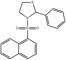 Thiazolidine, 3-(1-naphthalenylsulfonyl)-2-phenyl- (9CI) Structure