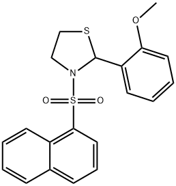 Thiazolidine, 2-(2-methoxyphenyl)-3-(1-naphthalenylsulfonyl)- (9CI) Structure