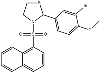 Thiazolidine, 2-(3-bromo-4-methoxyphenyl)-3-(1-naphthalenylsulfonyl)- (9CI) Structure