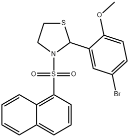 Thiazolidine, 2-(5-bromo-2-methoxyphenyl)-3-(1-naphthalenylsulfonyl)- (9CI) Structure