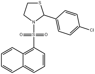 Thiazolidine, 2-(4-chlorophenyl)-3-(1-naphthalenylsulfonyl)- (9CI) Structure