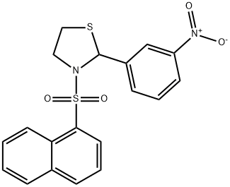 Thiazolidine, 3-(1-naphthalenylsulfonyl)-2-(3-nitrophenyl)- (9CI) Structure