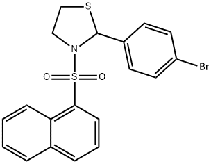 Thiazolidine, 2-(4-bromophenyl)-3-(1-naphthalenylsulfonyl)- (9CI) Structure