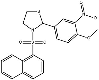 Thiazolidine, 2-(4-methoxy-3-nitrophenyl)-3-(1-naphthalenylsulfonyl)- (9CI) 구조식 이미지