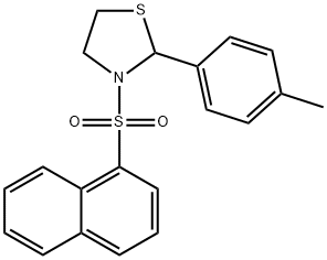 Thiazolidine, 2-(4-methylphenyl)-3-(1-naphthalenylsulfonyl)- (9CI) Structure