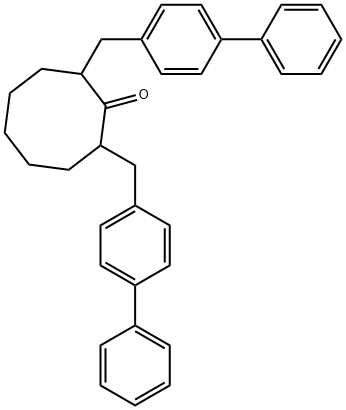 Cyclooctanone, 2,8-bis((1,1'-biphenyl)-4-ylmethyl)- Structure