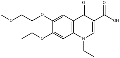 3-Quinolinecarboxylic acid, 7-ethoxy-1-ethyl-1,4-dihydro-6-(2-methoxye thoxy)-4-oxo- 구조식 이미지