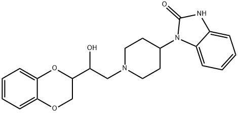 1-[1-[2-(7,10-dioxabicyclo[4.4.0]deca-1,3,5-trien-9-yl)-2-hydroxy-ethyl]-4-piperidyl]-3H-benzoimidazol-2-one 구조식 이미지