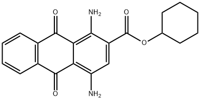 1,4-Diamino-9,10-dihydro-9,10-dioxoanthracene-2-carboxylic acid cyclohexyl ester Structure