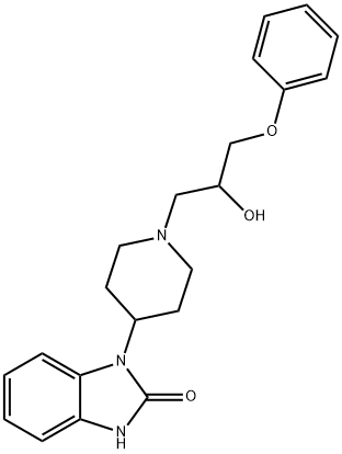 1-[1-(3-Phenoxy-2-hydroxypropyl)-4-piperidyl]-1,3-dihydro-2H-benzimidazol-2-one 구조식 이미지