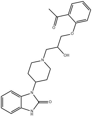 1-[1-[3-(2-Acetylphenoxy)-2-hydroxypropyl]-4-piperidyl]-1,3-dihydro-2H-benzimidazol-2-one Structure