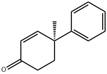 [S,(-)]-4-Methyl-4-phenyl-2-cyclohexene-1-one Structure