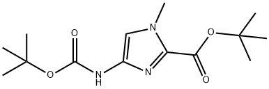 1H-IMidazole-2-carboxylic acid, 4-[[(1,1-diMethylethoxy)carbonyl]aMino]-1-Methyl-, 1,1-diMethylethyl ester Structure