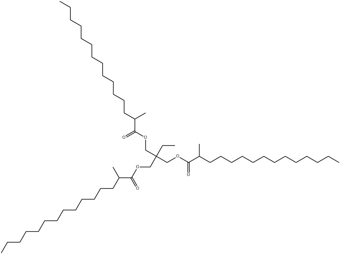 2-ethyl-2-[[(2-methyl-1-oxopentadecyl)oxy]methyl]propane-1,3-diyl bis(2-methylpentadecanoate) 구조식 이미지
