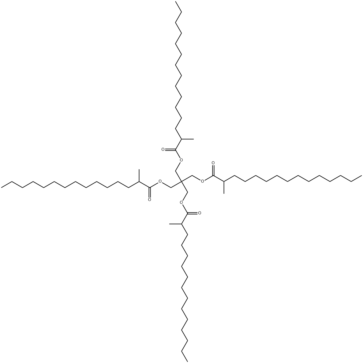 2,2-bis[[(2-methyl-1-oxopentadecyl)oxy]methyl]propane-1,3-diyl bis(2-methylpentadecanoate) Structure