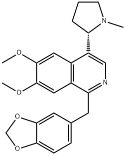 1-(1,3-Benzodioxol-5-ylmethyl)-6,7-dimethoxy-4-[(2S)-1-methylpyrrolidin-2-yl]isoquinoline Structure