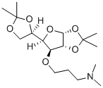 1,2:5,6-DI-O-ISOPROPYLIDENE-3-O-(3-DIMETHYLAMINOPROPYL)-ALPHA-D-글루코푸라노스 구조식 이미지