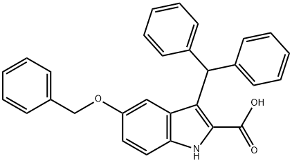 3-Diphenylmethyl-5-benzyloxy-1H-indole-2-carboxylic acid Structure