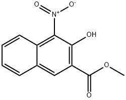 2-Naphthalenecarboxylic acid, 3-hydroxy-4-nitro-, methyl ester 구조식 이미지