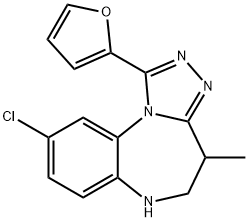 9-Chloro-1-(2-furyl)-5,6-dihydro-4-methyl-4H-[1,2,4]triazolo[4,3-a][1,5]benzodiazepine Structure