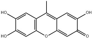 9-METHYL-2,3,7-TRIHYDROXY-6-FLUORONE HEMISULFATE 구조식 이미지