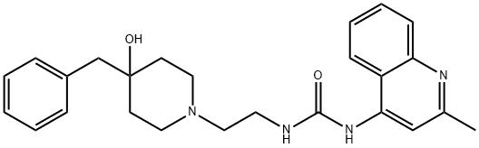 Urea, N-[2-[4-hydroxy-4-(phenylMethyl)-1-piperidinyl]ethyl]-N'-(2-Methyl-4-quinolinyl)- 구조식 이미지