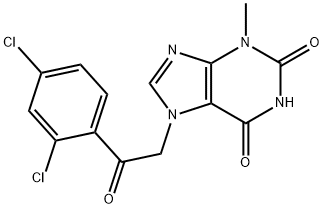 1H-Purine-2,6-dione,  7-[2-(2,4-dichlorophenyl)-2-oxoethyl]-3,7-dihydro-3-methyl- Structure