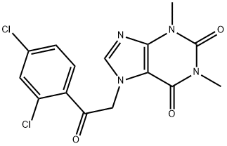 1H-Purine-2,6-dione,  7-[2-(2,4-dichlorophenyl)-2-oxoethyl]-3,7-dihydro-1,3-dimethyl- 구조식 이미지