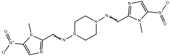 1,4-Bis[(1-methyl-5-nitro-1H-imidazol-2-yl)methyleneamino]piperazine Structure