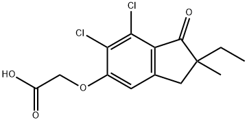 (6,7-Dichloro-2-ethyl-2-methyl-1-oxoindan-5-yl)oxyacetic acid 구조식 이미지