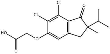 (6,7-Dichloro-2-isopropyl-2-methyl-1-oxoindan-5-yl)oxyacetic acid 구조식 이미지