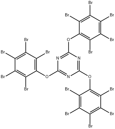 2,4,6-Tris(pentabromophenoxy)-1,3,5-triazine Structure