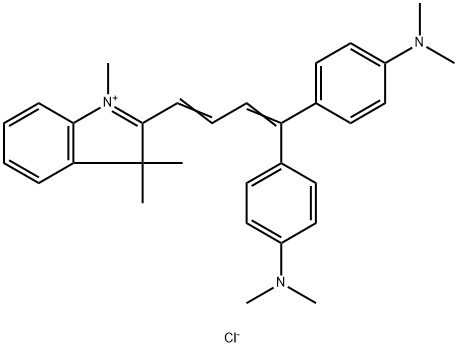 2-[4,4-bis[4-(dimethylamino)phenyl]buta-1,3-dienyl]-1,3,3-trimethyl-3H-indolium chloride 구조식 이미지
