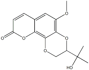2-(1-Hydroxy-1-methylethyl)-5-methoxy-2,3-dihydro-7H-pyrano[2,3-g]-1,4-benzodioxin-7-one 구조식 이미지