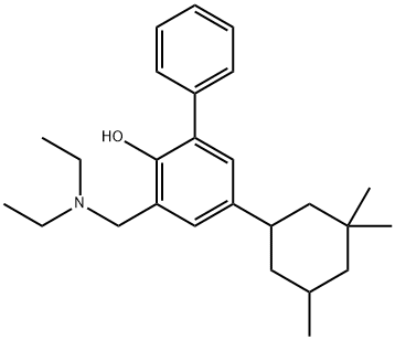 2-(디에틸아미노메틸)-6-페닐-4-(3,3,5-트리메틸시클로헥실)페놀 구조식 이미지
