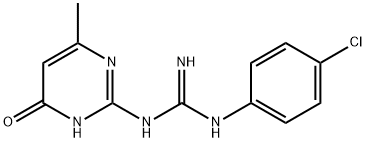 N-(4-클로로페닐)-N-(4-하이드록시-6-메틸피리미딘-2-일)구아나이드 구조식 이미지