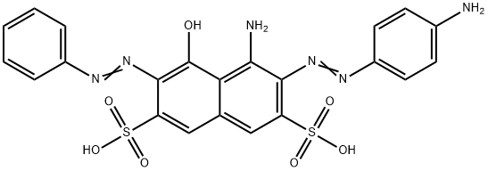 4-amino-3-[(4-aminophenyl)azo]-5-hydroxy-6-(phenylazo)naphthalene-2,7-disulphonic acid Structure