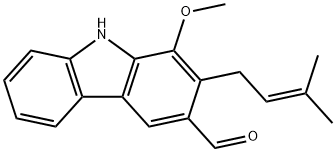 1-Methoxy-2-(3-methyl-2-butenyl)-9H-carbazole-3-carbaldehyde Structure