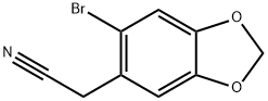 2-(6-브로모벤조[1,3]디옥솔-5-일)아세토니트릴 구조식 이미지