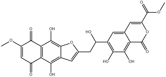 6-[2-(5,8-Dihydro-4,9-dihydroxy-7-methoxy-5,8-dioxonaphtho[2,3-b]furan-2-yl)-1-hydroxyethyl]-7,8-dihydroxy-1-oxo-1H-2-benzopyran-3-carboxylic acid methyl ester Structure