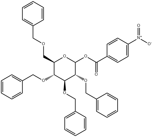 [3,4,5-트리스(페닐메톡시)-6-(페닐메톡시메틸)옥산-2-일]4-니트로벤조에이트 구조식 이미지
