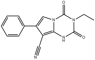 3-Ethyl-1,2,3,4-tetrahydro-2,4-dioxo-7-phenylpyrrolo[1,2-a]-1,3,5-triazine-8-carbonitrile 구조식 이미지