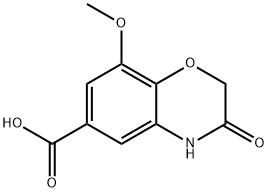 8-methoxy-3-oxo-3,4-dihydro-2H-1,4-benzoxazine-6-carboxylic acid 구조식 이미지