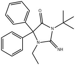 3-(1,1-Dimethylethyl)-1-ethyl-2-imino-5,5-diphenyl-4-imidazolidinone 구조식 이미지